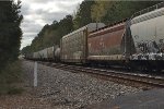 CSX 3150 leads a line of mixed freight